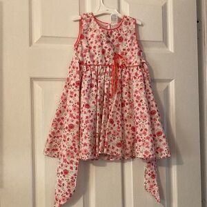 Floral Sleeveless Dress with Pink Accents